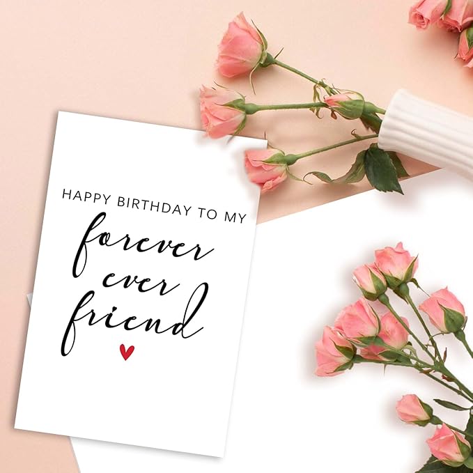 Happy Best Friend Birthday Card, BFF Card, Gifts for Bestie Women, Bestie Sister Friendship Cards for Lady Girl, Forever Friend