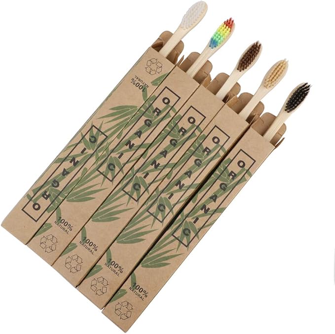 Yinhing Bamboo Toothbrush, Soft for Sensitive Gums with Grip Handle, Sustainable Toothbrush for Adults and Kids (2)