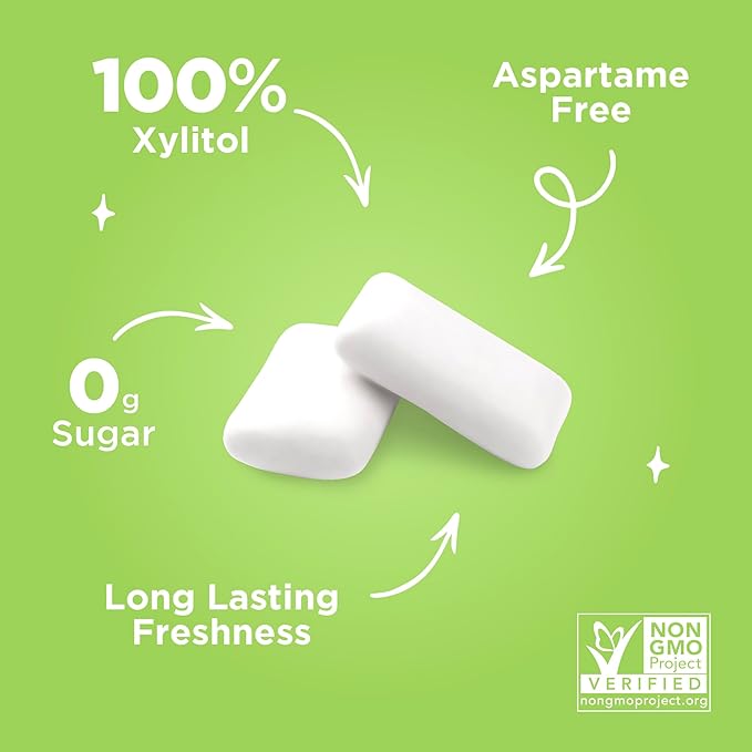 PUR Gum | Aspartame Free Chewing Gum | 100% Xylitol | Natural Coolmint Flavored Gum, 55 Pieces (Pack of 6)