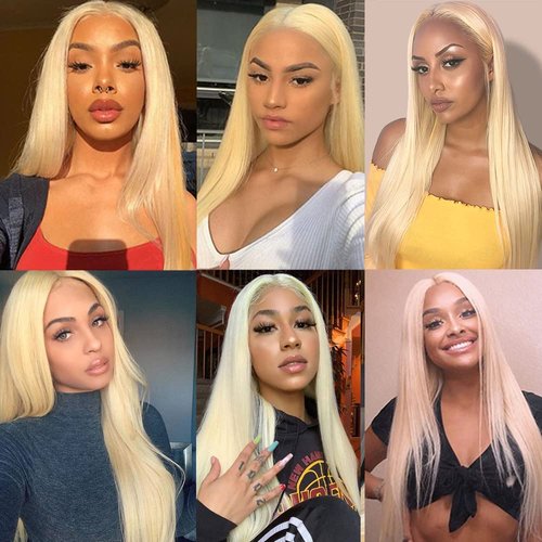613 Straight Bundle Honey Blonde Human Hair 3 Bundles 100% Unprocessed Virgin Hair Brazilian Double Weft Extensions Blonde Color 20 22 24 Inch For Women