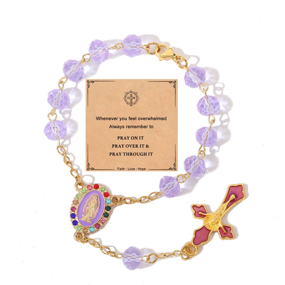 Car Mirror Hanging Accessories,Cross Car Rosary for Rearview Mirror Hanging,Catholic Religious Gifts for Women Men,Wedding Favor