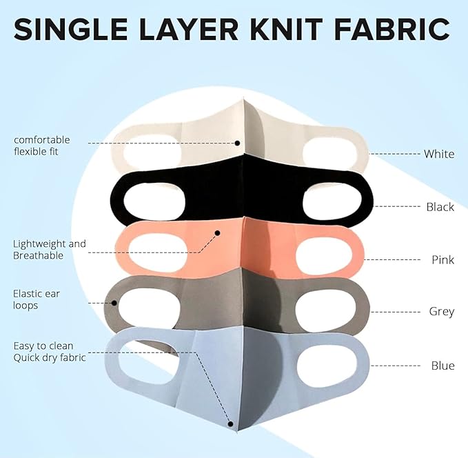 20PCS Light Weight Unisex Adult Fashion Face Covering, Reusable, Dust Proof, Washable, Cool Mixed Colors