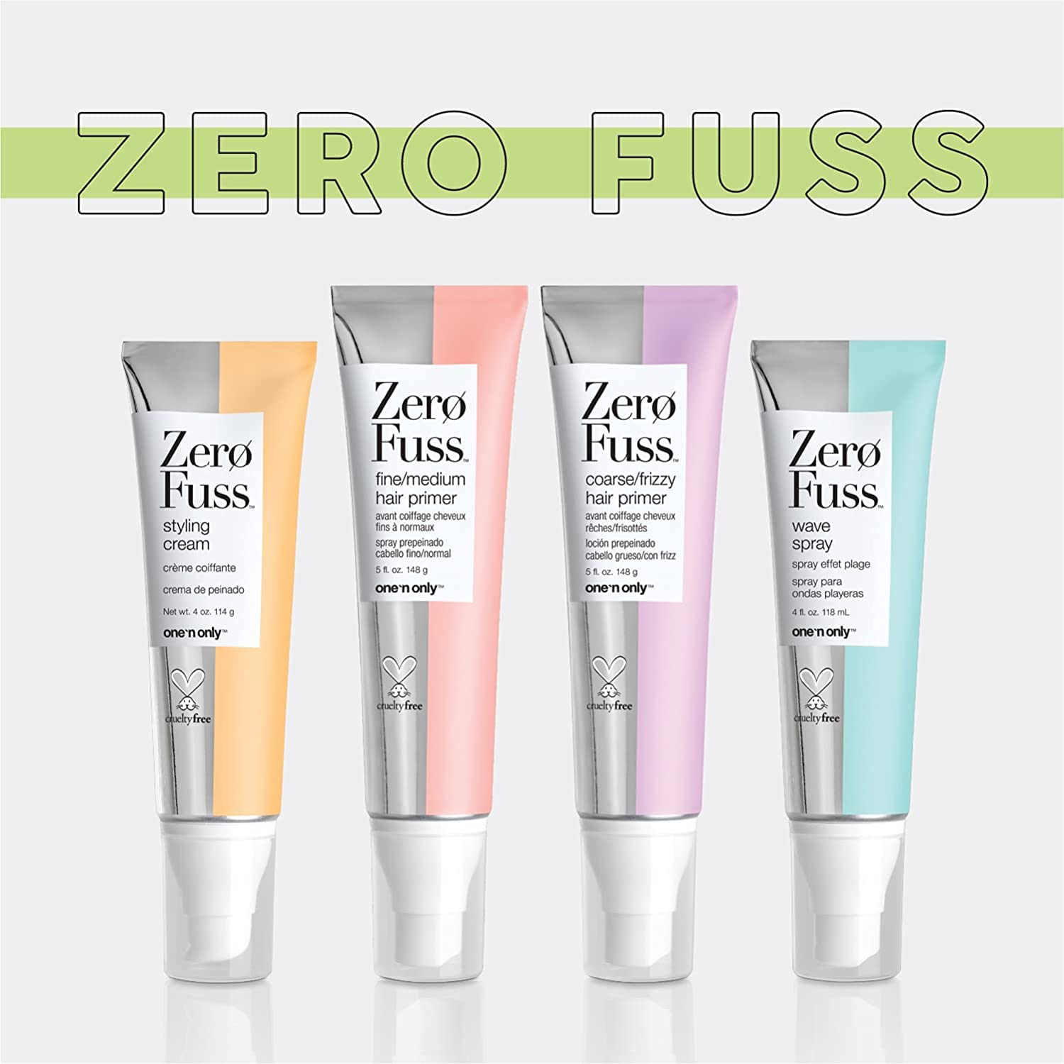 One 'N Only Zero Fuss Fine to Medium Hair Primer, Leave-in Spray, Detangles and Smooths, Weightlessly Conditions, Humidity Resistant, Tames Frizz, No Heat Required, 5 Fl. Oz