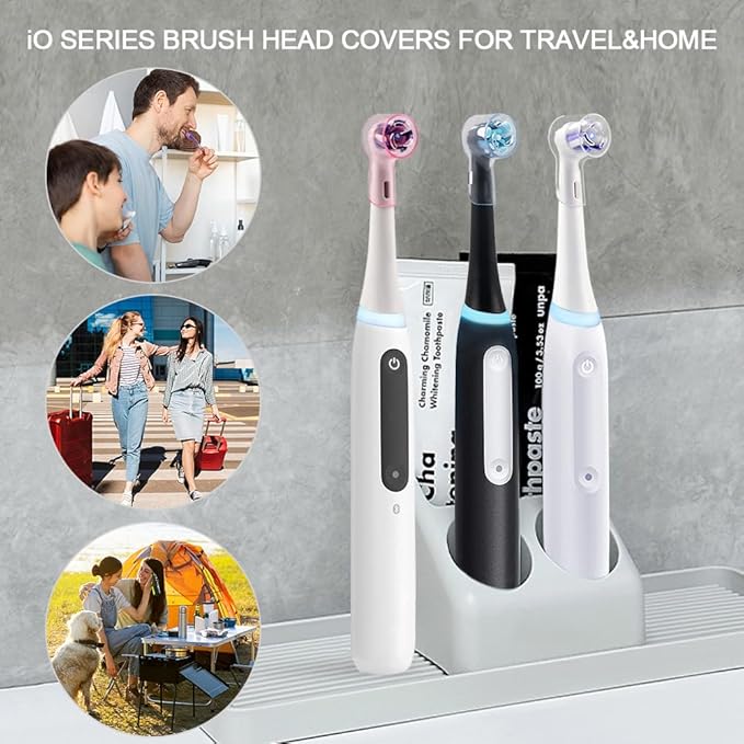 Toothbrush Covers Caps for iO Brush Heads, iO Toothbrush Heads Covers for Ultimate Clean, Gentle Care & Ultimate White, iO Series Electric Toothbrush Covers for Travel & Home - by DeBizz