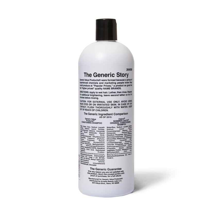 Generic Value Products Conditioning Purple Shampoo, Tones Down Brassiness, Brightens and Refreshes Faded Highlights, Removes Yellow Tones, 33.8 Oz