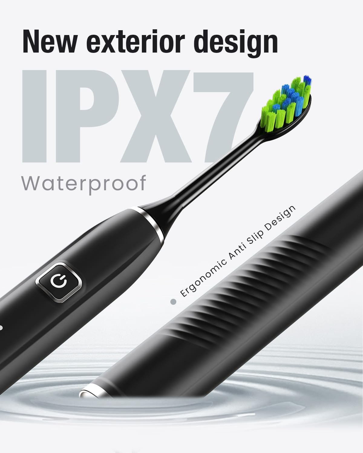7AM2M Sonic Electric Toothbrush with 6 Brush Heads for Adults&Kids, One Charge for 120 Days, Type-C Charge, 5 Modes, 40000VPM Powered Toothbrush (Peacock Green)