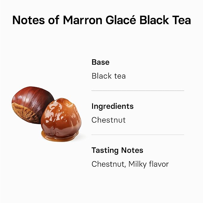 Osulloc Marron Glacé Black Tea, Roasted Chestnut Flavored, Sweet & Elegant Black Tea, Premium Tea Bags from Jeju Island, 20 count, 1.41oz