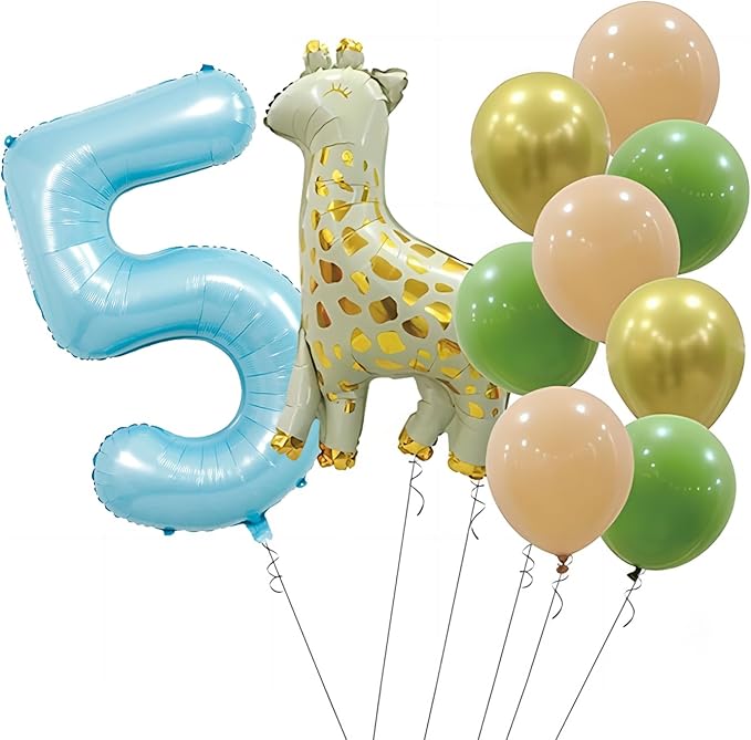 40 Inch light blue Number Balloons, Helium Mylar Foil Number Balloons for Birthdays, Number 5 Balloon for Party Decorations, Birthday Decorations, Wedding, Boy Baby Shower