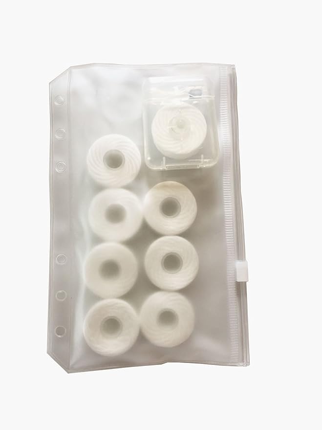 8Pcs/Pack Dental Flosser Mint Flavor Dental Floss Built-in Spool Flat Wire Replacement Core Dental Floss 50M Each(Comes with a Box for Easy Carrying) (White)