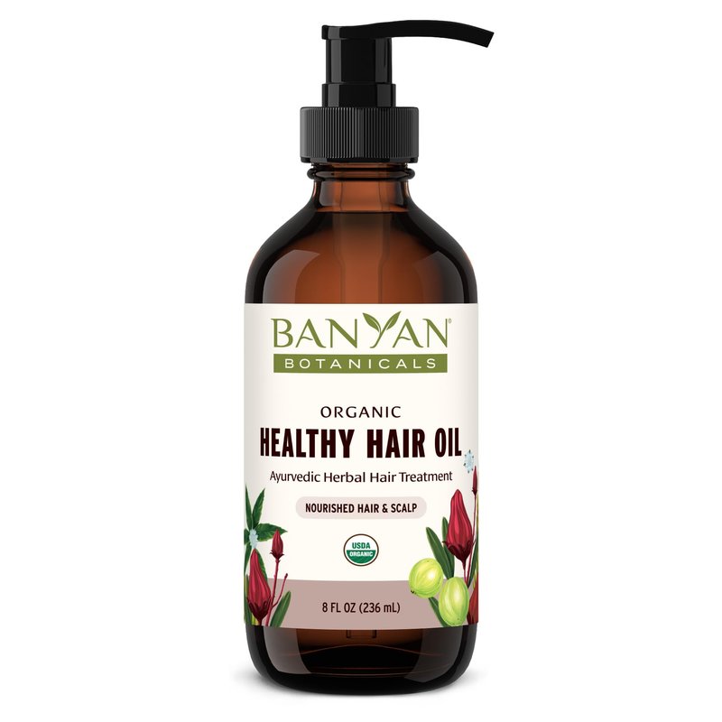 Banyan Botanicals Organic Hair Oil with Bhringaraj & Amla - Ayurvedic Scalp & Hair Care for All Types, Thick & Lustrous Hair - 8 oz, Non-GMO Sustainably Sourced