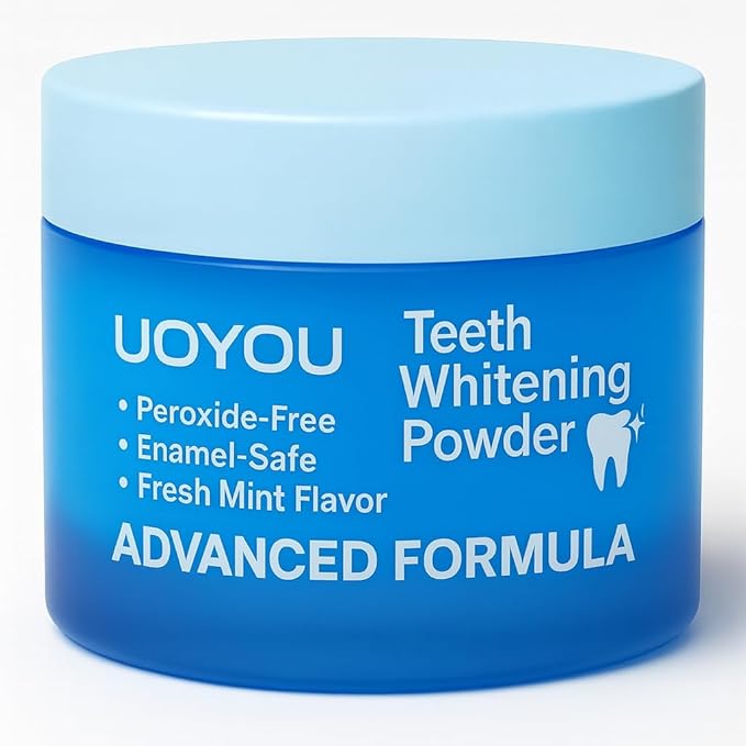 Teeth Whitening Powder, Dentist Approved-Repair Enamel & Sensitivity-Free Whitening Tooth Powder, 6 Month Supply, Tea, Coffee, Wine & Smoking Stains Remover, Peroxide Free, Cool Mint Flavor