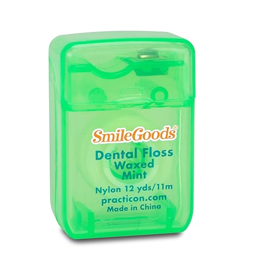 SmileGoods Waxed Dental Floss, 12 yards, Mint Flavored, Bulk Pack of 72