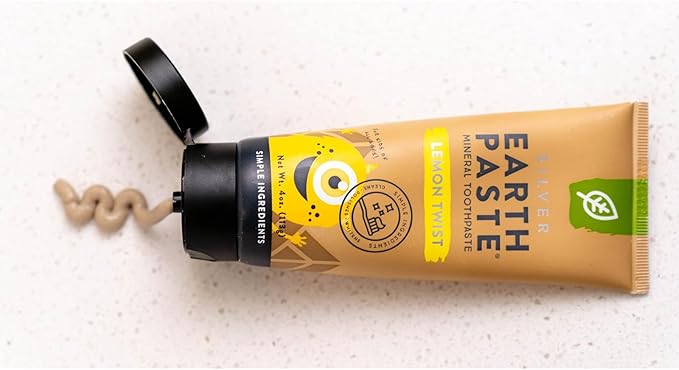 Redmond Earthpaste - Natural Non-Fluoride Toothpaste, 4 Ounce Tube (2 Pack, Lemon Twist)