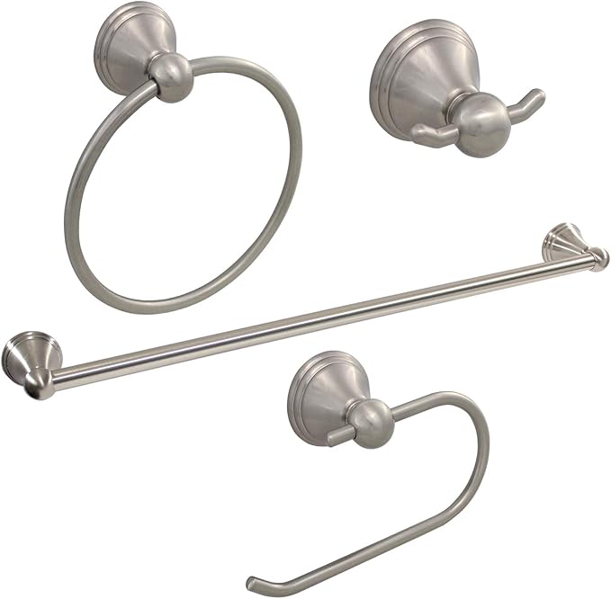 Formosa Design Hardware Classic 4-Piece Bathroom Accessories Set (Brushed Nickel)