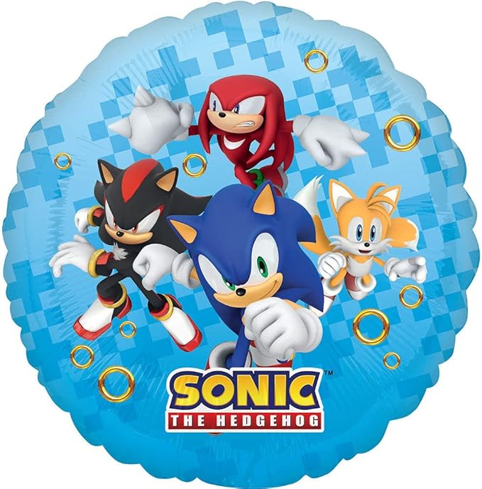 Anagram Sonic 7th Birthday Party Supplies Video Gamers Hedgehog Foil Balloon Bouquet Decorations 6pc