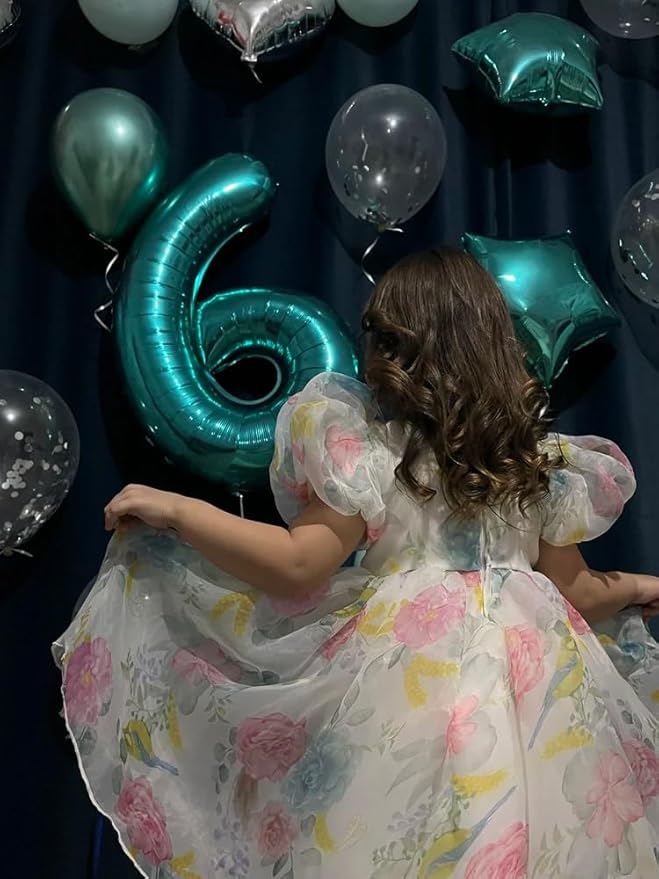 Teal Number 9 Balloon 40 Inch, 9 Balloon Number, 9th Birthday Decorations, Teal Party Supplies for Boys Girls