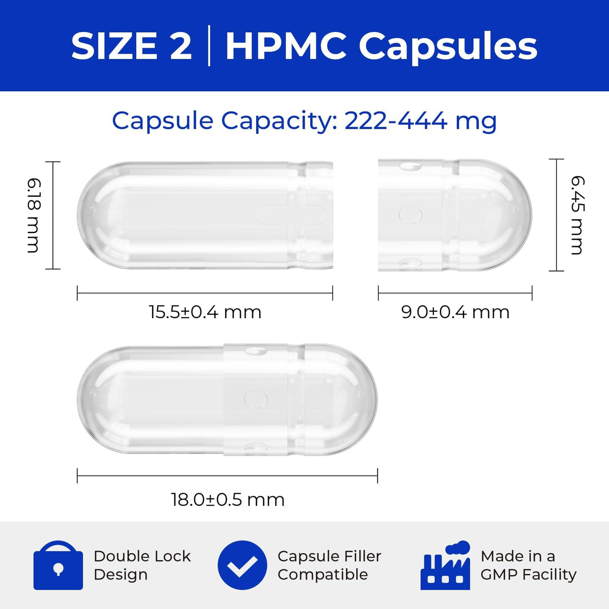 ATLEMISME Empty Vegan Capsules Size 2, 1000-Count DIY Vegetable Capsules for Filling | Includes 2 Micro Lab Spoons