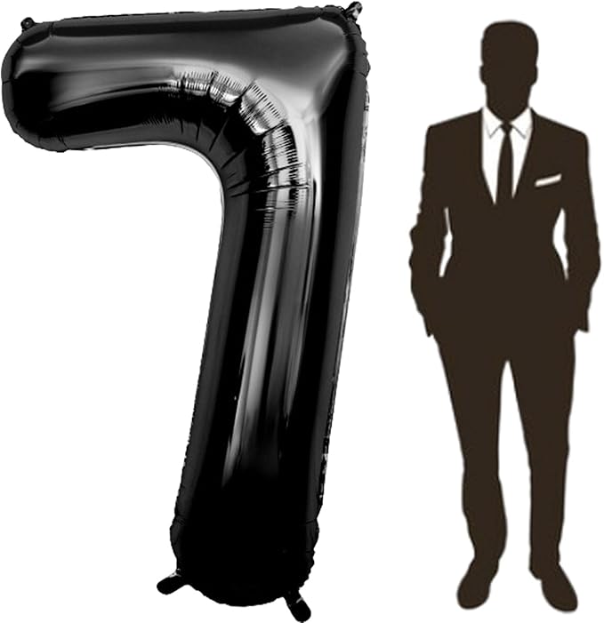 60 Inch Black Number Balloon Large Foil Number Balloons With Base，0-9 Big Number Balloons for Birthday Party Supplies Decorations