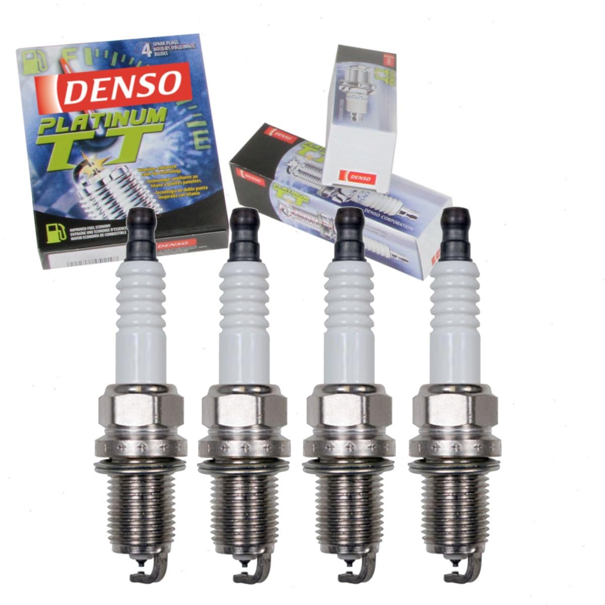 4 pc DENSO Platinum TT Spark Plugs compatible with Honda Accord 2.2L 2.4L L4 1996-2007