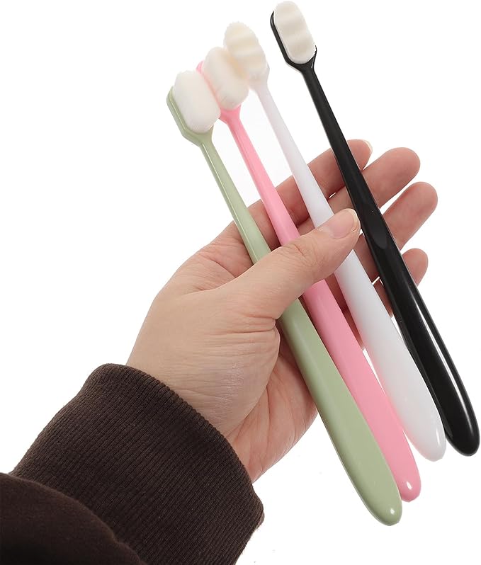 Beaupretty 4Pcs Manual Toothbrush Set Extra Soft Bristles Small Head Durable Teeth Brush for Adults and Travel Oral Cleaning
