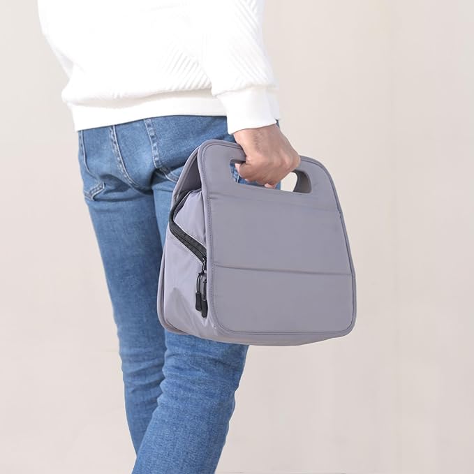 CONTAIL 13 Inch 3L 4-in-1 Travel Essentials Organizer, Small Business Handbag, Suitcase Drink Holder,Phone Tablet Holder,Airport Accessories Storage,Grey