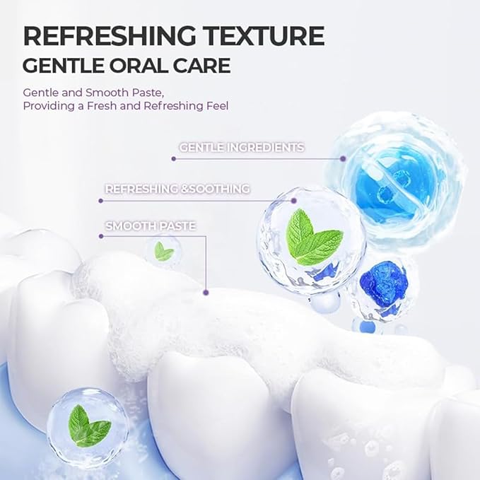 Tooth Refresh Toothpaste, Fresh Breath Whitening Toothpaste, Natural Oral Care & Enamel Repair, Helps Remove Coffee, Tea & Wine Stains, Fresh Minty Gel 2-Pack