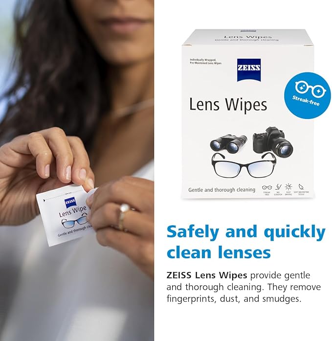 ZEISS Pre-Moistened Lens Cleaning Wipes, 200 Count