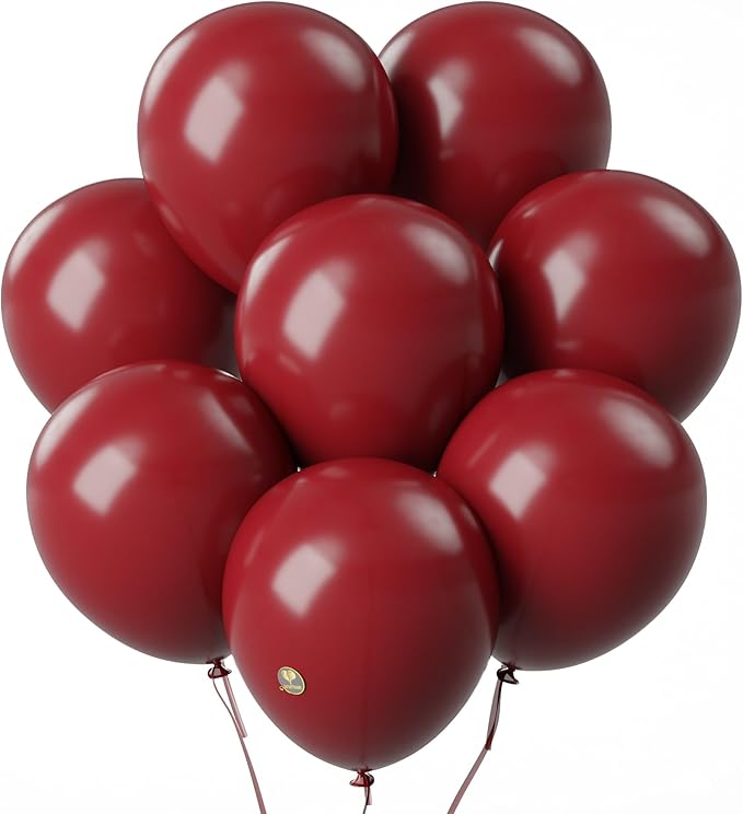 AFTERLOON® Biodegradable Balloons Ruby Red 12 Inch 100 Pack, Matte Color Thickened Extra Strong Latex Helium Float, for Baby Shower Gender Reveal Garland Arch Wedding Birthday Party Decorations