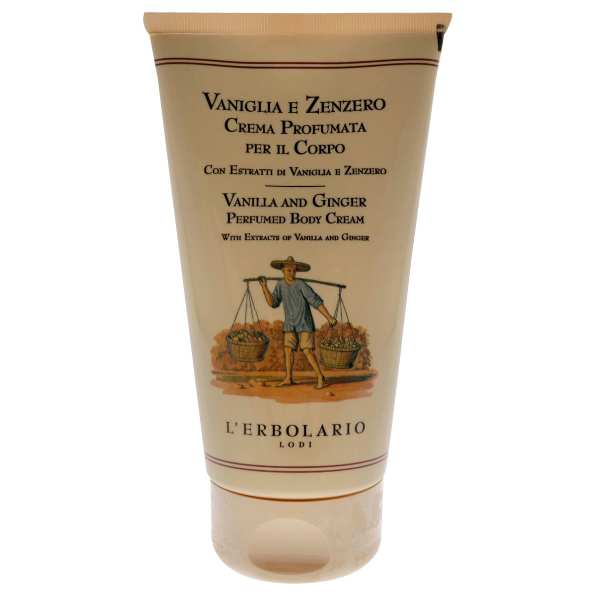 L’Erbolario Vanilla and Ginger Perfumed Body Cream - Moisturizing Cream for Dry Skin - Ginger and Vanilla Extracts - Hydrating Jojoba Oil - 5.07 oz
