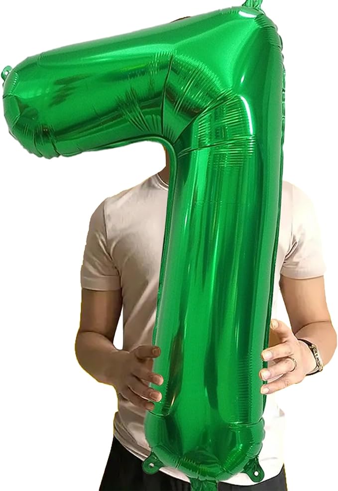 Number Balloons Green Party Balloon - Giant Number 7 Balloon, 40 Inch Large Balloon for St. Patrick's Day Games Theme Birthday Decoration, Girls Boys Party Supplies