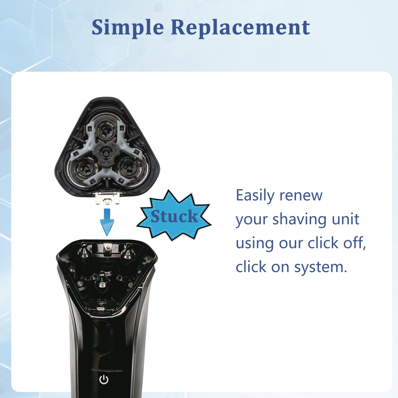 S3000 Replacement Head Holder Compatible with Philips Norelco Aquatec SH30 Shavers,Razor Blades for S3000 Series S3206 S4303,1 Pack