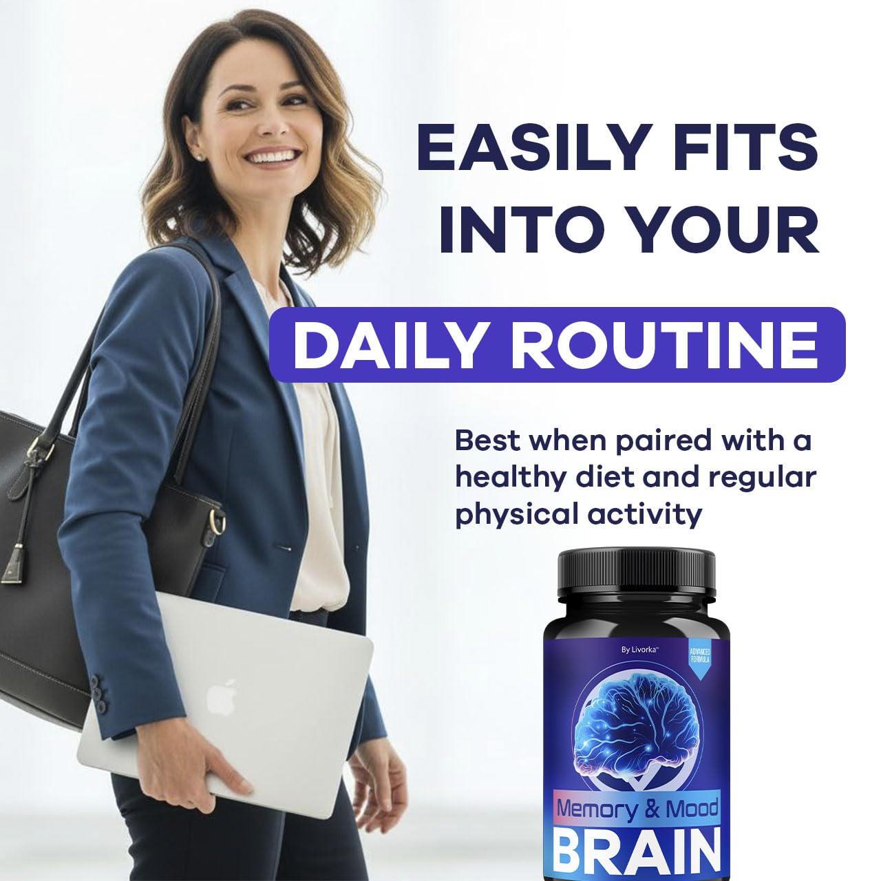 (3 Pack) Memory Mood and Brain Capsules - Official Daily Support Brain Health Supplement Pills Advanced Formula, Memory & Mood Brain & Memory Focus Reviews, 180 Capsules for 3 Months