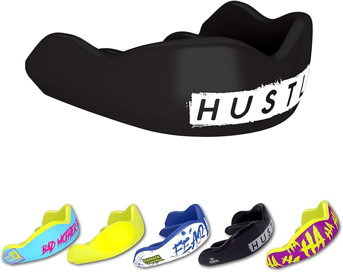 DAMAGE CONTROL High-Impact Mouth Guard – Sports Mouthguard for Boxing, Football, Hockey, Lacrosse & Basketball, Protects Teeth & Jaw, Protective Mouthpiece for Adults & Youth (Youth, Hustle)