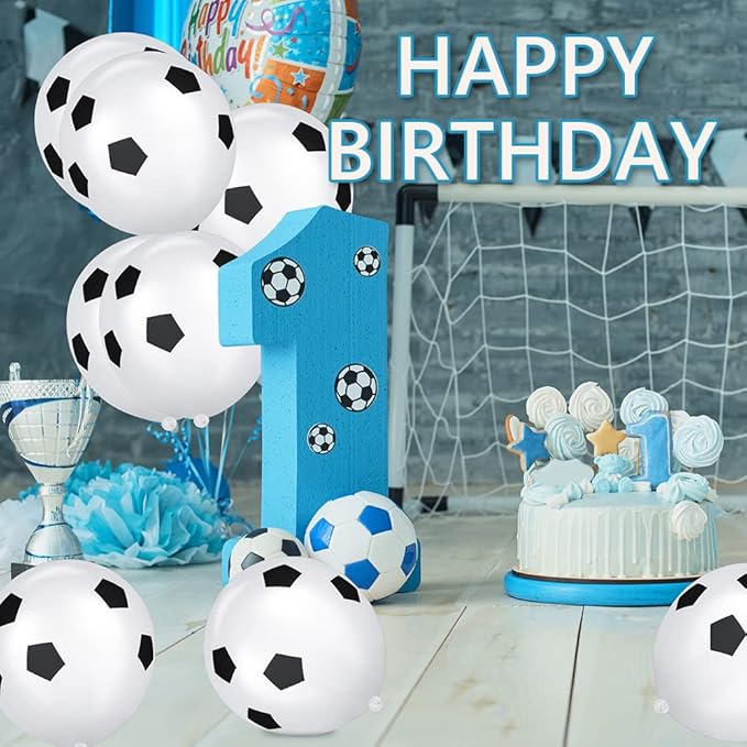 Ainiv 20 PCS Soccer Balloons, Football Theme Party Supplies Balloons, Football Pattern Ballons for School Sports Meeting Gaming Football Lover Boys Girls Kids Birthday Decor, Party Bag Fillers