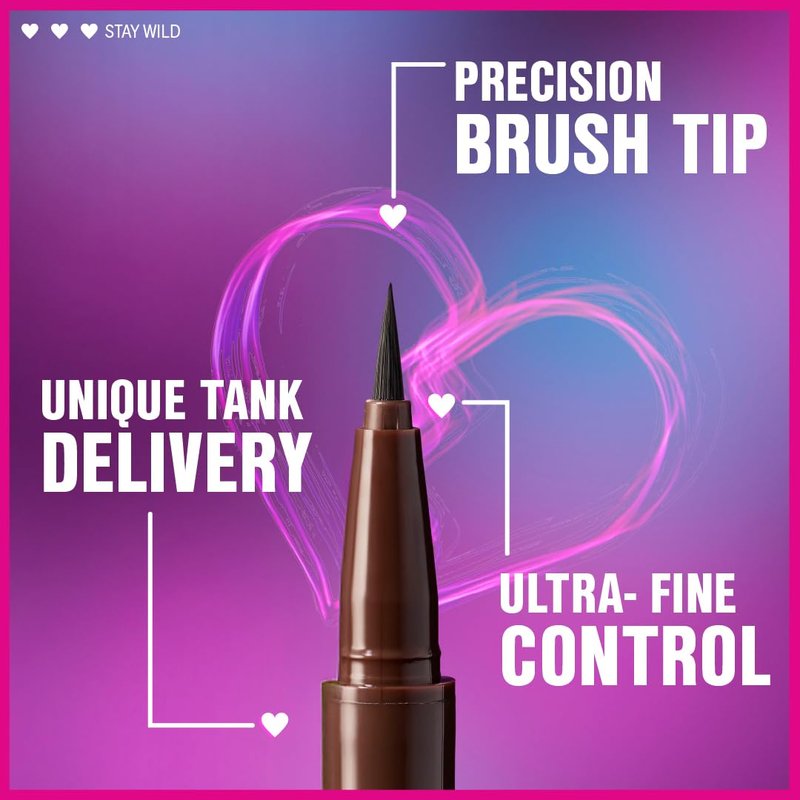 wet n wild Mega Last Breakup Proof Liquid Eyeliner - Ultra-Fine Brush, Waterproof, 16-Hour Long-Lasting Wear - Cruelty-Free & Vegan - Brown