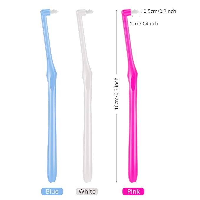 Boao 6 Pieces Tuft Toothbrush Tufted End-tuft Soft Trim Single Compact Interdental for Detail Cleaning Tapered Brush(Tapered Brush)