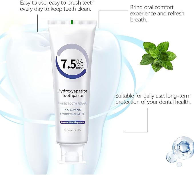 Hydroxyapatite Toothpastes for Enamel Protection and Tooth Strengthening, Fluoride-Free | Gentle | Mint | Fresh Breath, 4.23 oz (1)