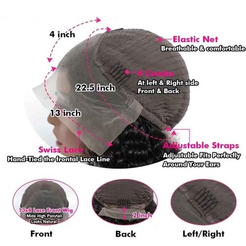 virginess Deep Wave Lace Front Wigs Human Hair Pre Plucked 22 Inch 13x4 Lace Frontal Closure Wig for Black Women Human Hair Glueless Deep Curly Lace Front Wig