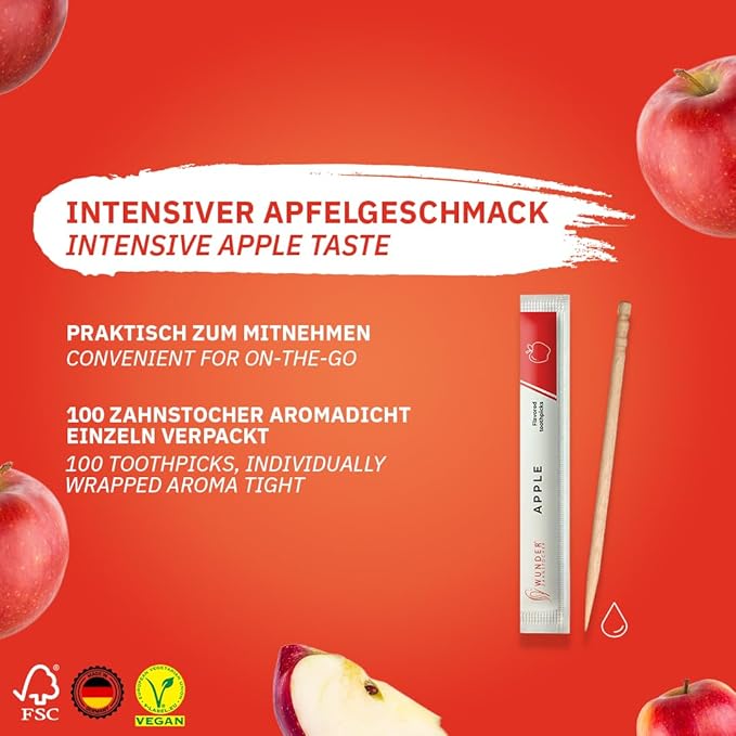 Wonder Toothpicks with Flavor - 100x Flavored toothpicks Individually Packed in 8 Refreshing Varieties - Gentle Oral Hygiene - Fresh Breath - Individually Packed Toothpicks with Flavor