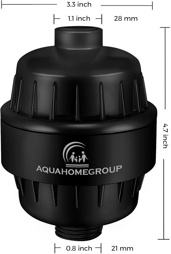AquaHomeGroup 20 Stage Shower Filter with Vitamin C E for Hard Water - High Output Shower Water Filter to Remove Chlorine and Fluoride - 2 Cartridges Included -Consistent Water Flow Showerhead Filter