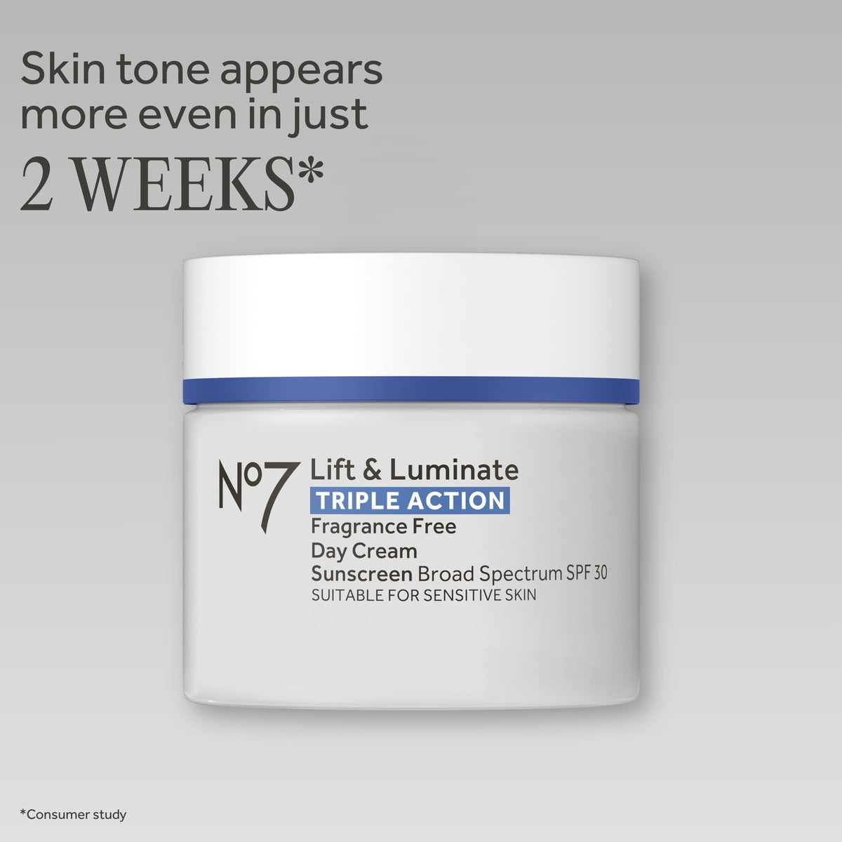 No7 Lift & Luminate Triple Action Face Cream - Fragrance Free Face Moisturizer with SPF 30 - Formulated with Anti Aging Collagen Peptides & Brightening Complex (1.69 Oz)