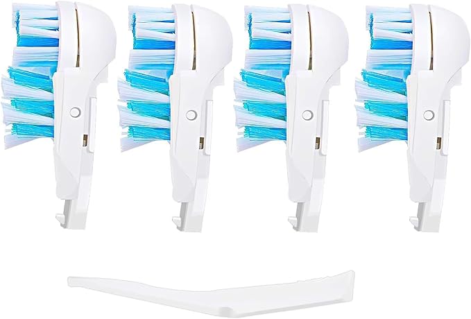Sensitive Replacement Electric Replacement Toothbrush Heads (4 Count), Dual Clean Rotating Sets for Braun Oral B Cross Action Power