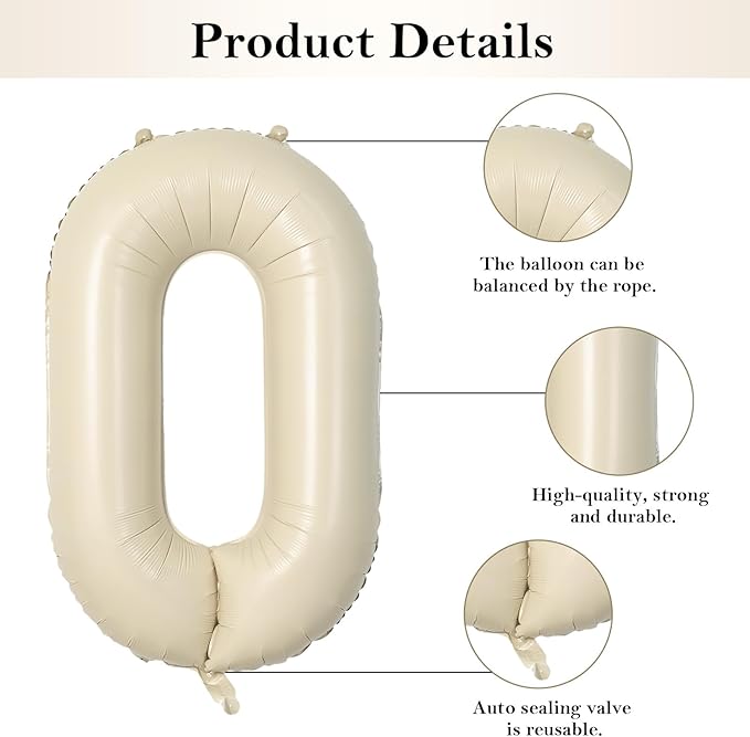 Biapian 40 Inch Love Letter Balloons, Cream Foil Balloons Big LOVE Balloons, 4 Pcs Giant Foil Aluminum Balloon Helium for Birthday, Baby Shower, Wedding, Valentines Day Marriage Party Decorations