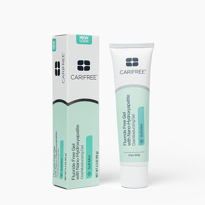 CariFree Fluoride Free Gel Soft Mint Flavor, Neutralizes pH, Freshens Breath and Moistens Mouth, Dentist Recommended for Oral Care, Toothpaste Replacement 2.3 Ounce (Pack of 4)