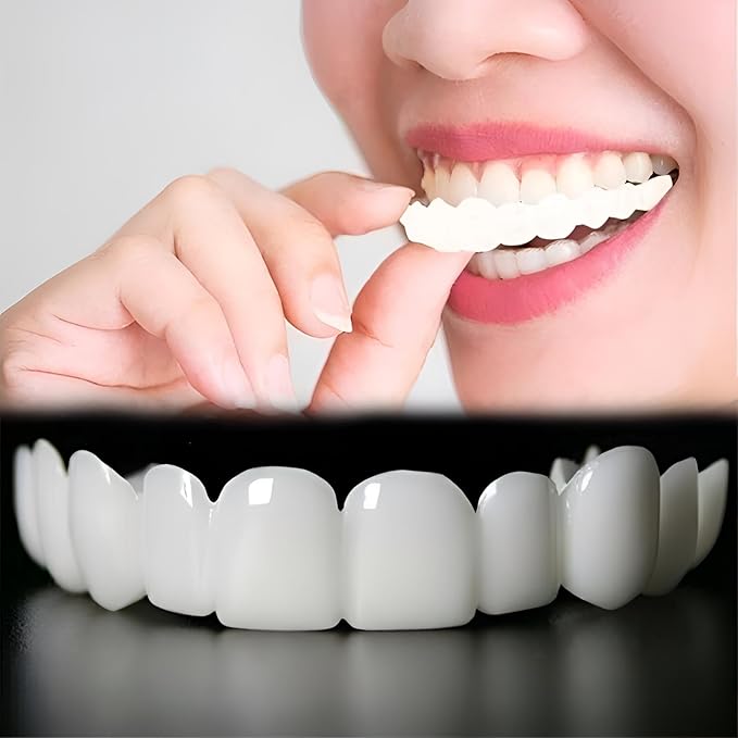 2 Pairs of Beautiful Smiles Both Men and Women Can Regain Their Confident Smiles. Upper and Lower Teeth Set. wear and for Temporary use