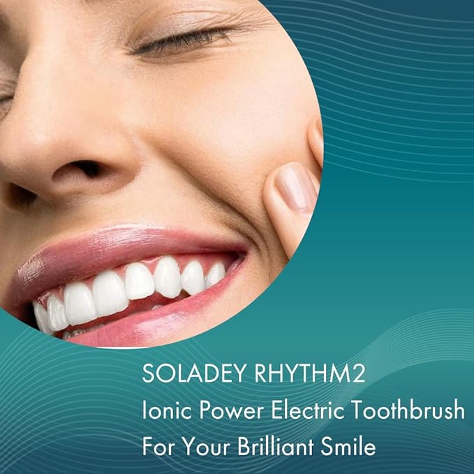 Soladey SoladeyRhythm2, Ionic Power Electric Toothbrush, Solar Panels and TiO2 Semiconductor (Baby Pink), Ready to use Ionic Toothbrush