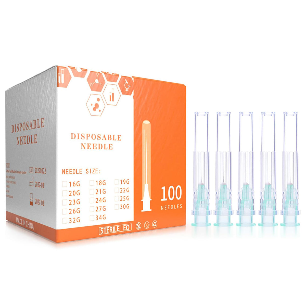 32 Gauge 1/2 Inch Luer Lock Dispensing Accessories, Individually Packaged, 100Pack