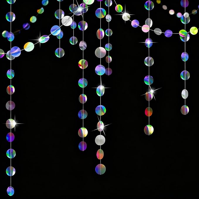 52 Feet Star Garland Banner Decorations for Party,Gold Star Hanging Bunting Banner Hanging Glitter Stars Garland Christmas Birthday Decorations (4 Pack Round)