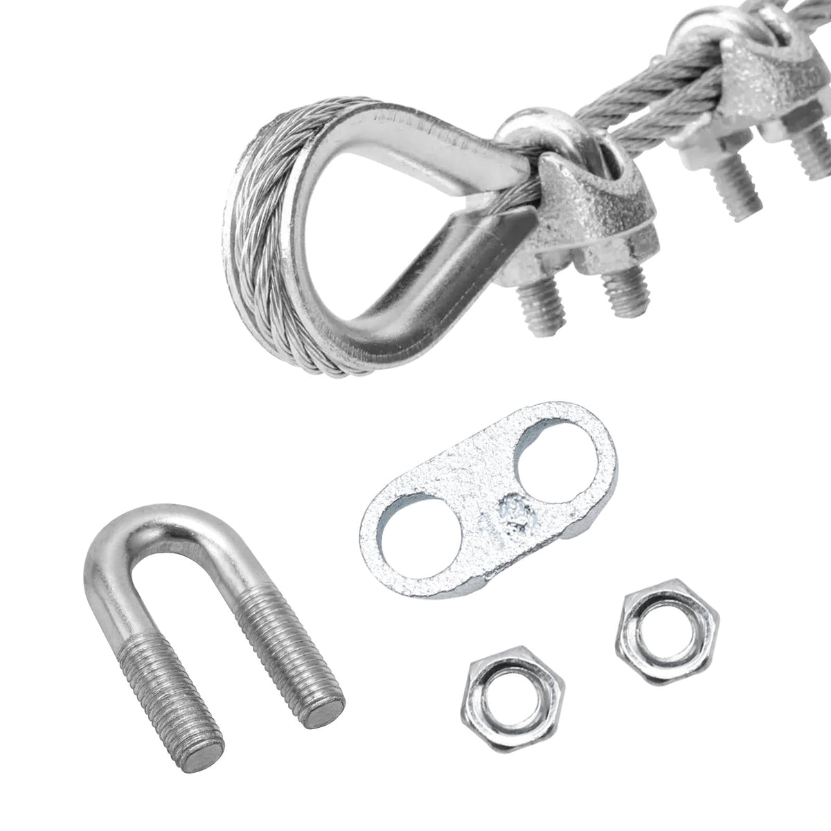 AYMMIC 25 Pcs 1/2" M13 Wire Rope Clip Cable Clamps, Galvanized U-Bolt Saddle Fasteners for Fixed Tent Rope, Wire Rope, Wire Cable, Clothes Lines