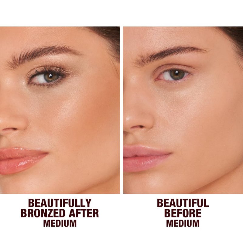 Charlotte Tilbury Beautiful Skin Face Makeup & Body Cream Bronzer - Hydrating Hyaluronic Acid & Pro Vitamin D3 to Blur for a Sun-Kissed Glow - Up to 16Hr Wear, Sweat & Humidity Proof - 2 Medium